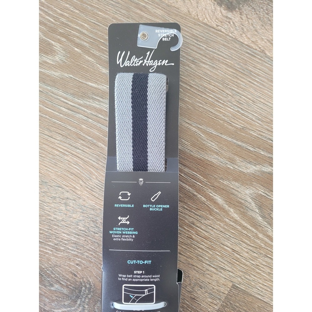 Walter Hagen Mens Reversible Stretch Golf Belt Grey Black Cut To Fit Up To 42 #8 - Picture 4 of 6